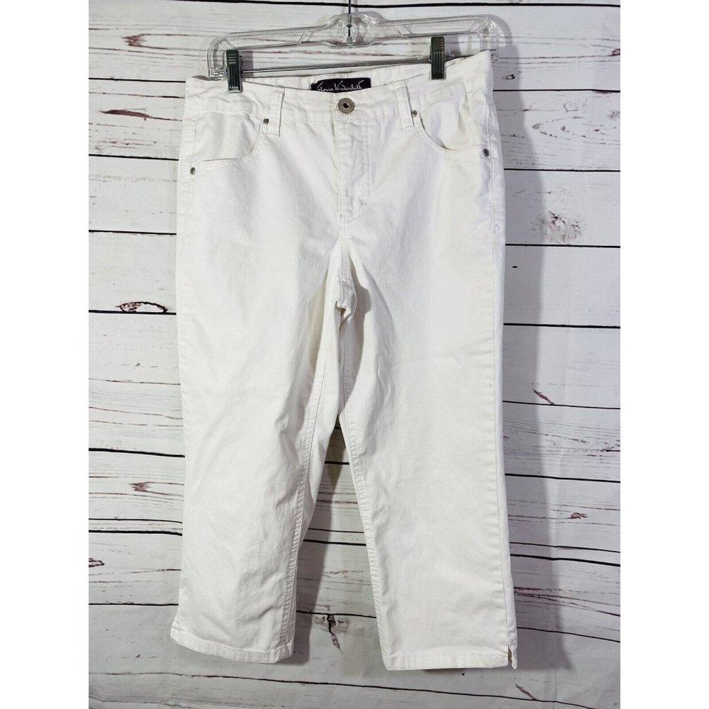 Gloria Vanderbilt White Jeans Womans Size 6 X 19.5 Crop Capri Denim Ladies